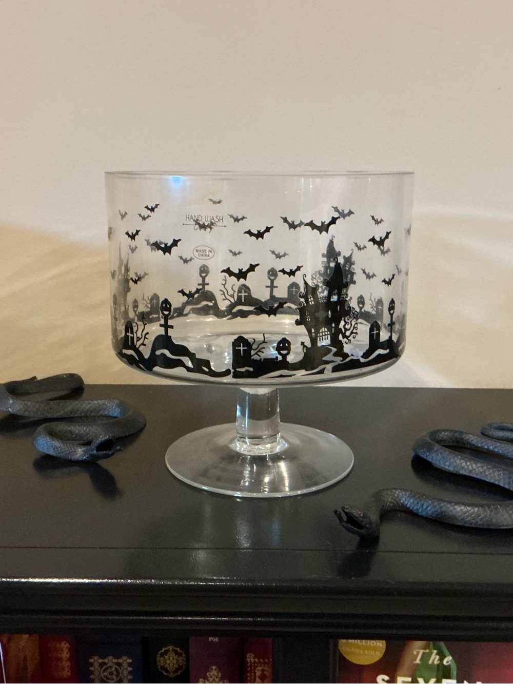 NWOT Glass Halloween Trifle Bowl